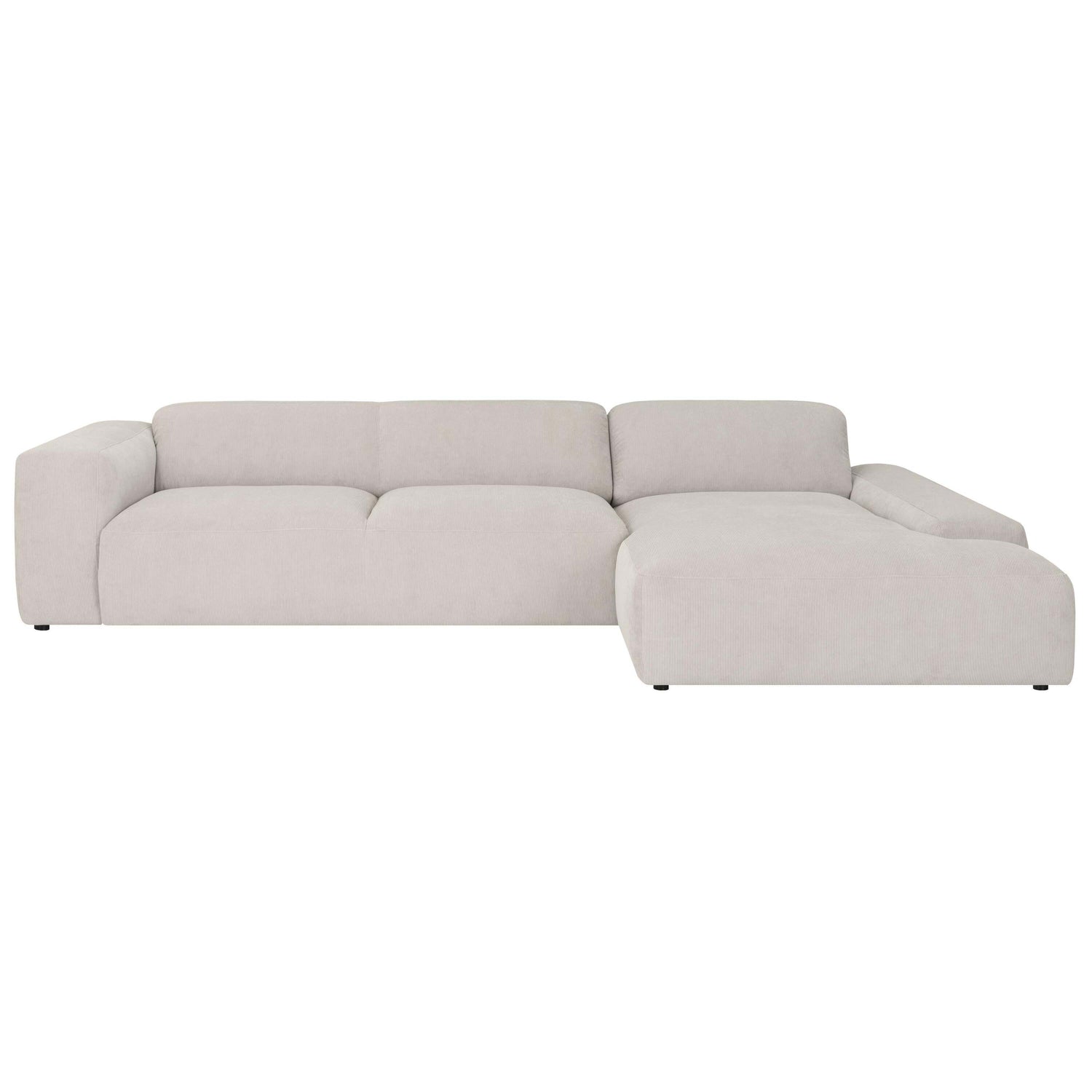 by fonQ Wonder 5-zits Hoekbank met Chaise Longue Rechts - Rib - Zand