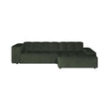 by fonQ Plume 3-zits Hoekbank met Chaise Longue Rechts - Chenille -  Donkergroen