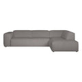 by fonQ Wonder 5-zits Hoekbank Rechts - Open Eind - Rib - Grijs