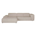 by fonQ Wonder 4-zits Hoekbank met Chaise Longue Links XL - Rib - Beige