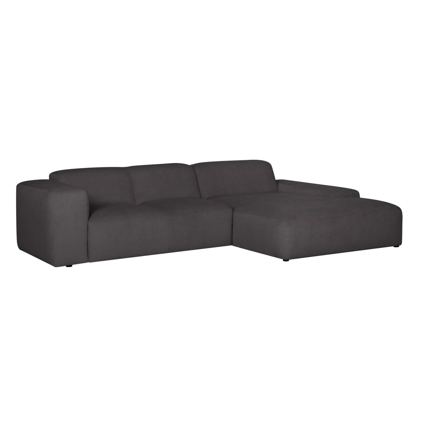 by fonQ Wonder 4-zits Hoekbank met Chaise Longue Rechts - Rib - Antraciet