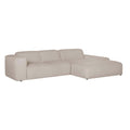 by fonQ Wonder 4-zits Hoekbank met Chaise Longue Rechts - Rib - Beige
