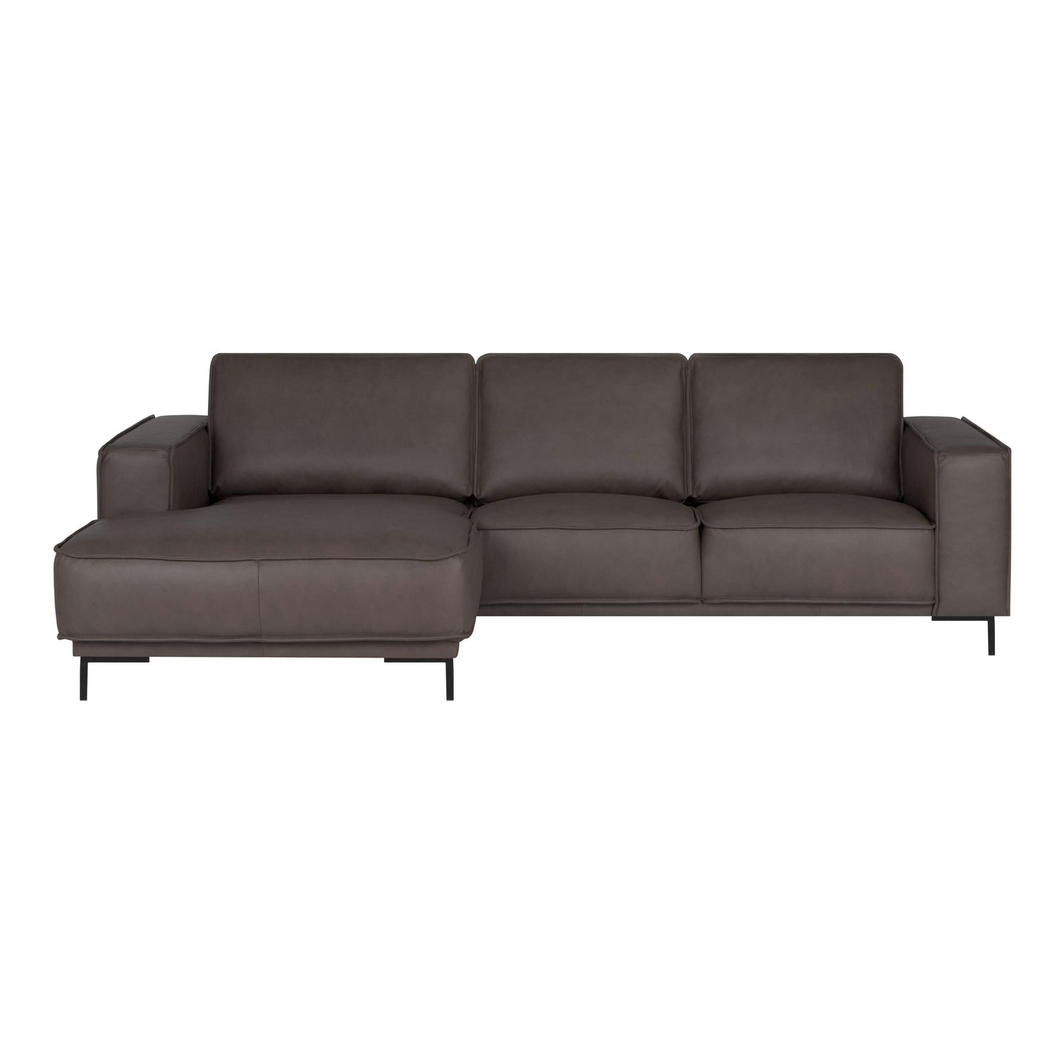by fonQ Brisk Hoekbank met Chaise Longue Links - Buffelleer - Donkerbruin