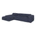 by fonQ Wonder 5-zits Hoekbank met Chaise Longue Links XL - Rib - Navy