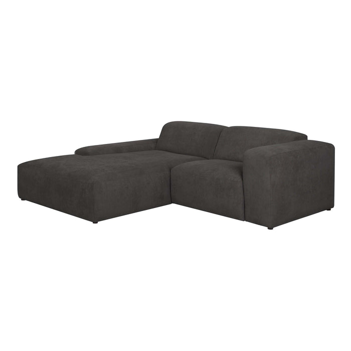 by fonQ Wonder 3-zits Hoekbank met Chaise Longue XL Links - Rib - Antraciet