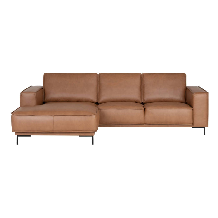 by fonQ Brisk Hoekbank met Chaise Longue Links - Buffelleer - Cognac