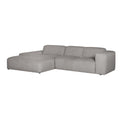 by fonQ Wonder 4-zits Hoekbank met Chaise Longue Links - Rib - Grijs