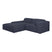 by fonQ Wonder 3-zits Hoekbank met Chaise Longue XL Links - Rib - Navy
