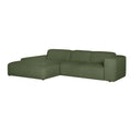 by fonQ Wonder 4-zits Hoekbank met Chaise Longue Links - Rib - Mosgroen