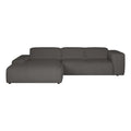 by fonQ Wonder 4-zits Hoekbank met Chaise Longue Links XL - Rib - Antraciet