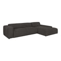 by fonQ Wonder 5-zits Hoekbank met Chaise Longue Rechts XL - Rib - Antraciet