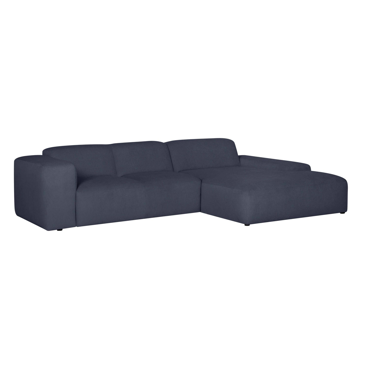 by fonQ Wonder 4-zits Hoekbank met Chaise Longue Rechts - Rib - Navy