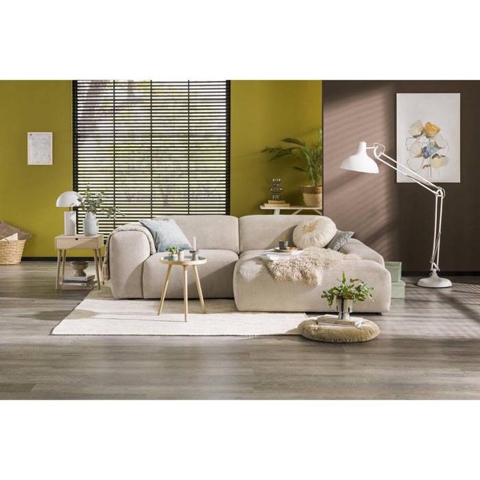 by fonQ Wonder 3-zits Hoekbank met Chaise Longue Rechts - Rib - Beige