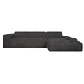 by fonQ Wonder 5-zits Hoekbank met Chaise Longue Rechts - Rib - Antraciet
