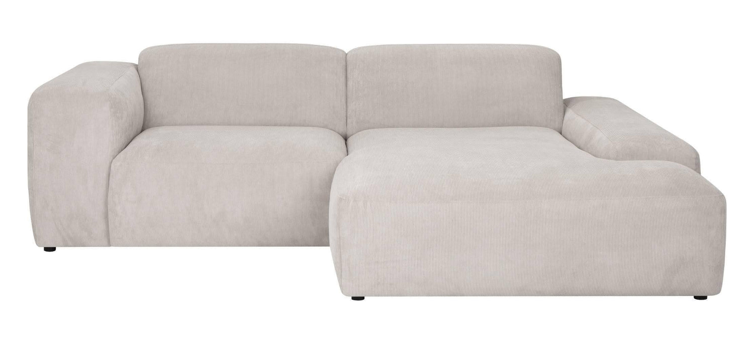 by fonQ Wonder 3-zits Hoekbank met Chaise Longue Rechts - Rib - Beige