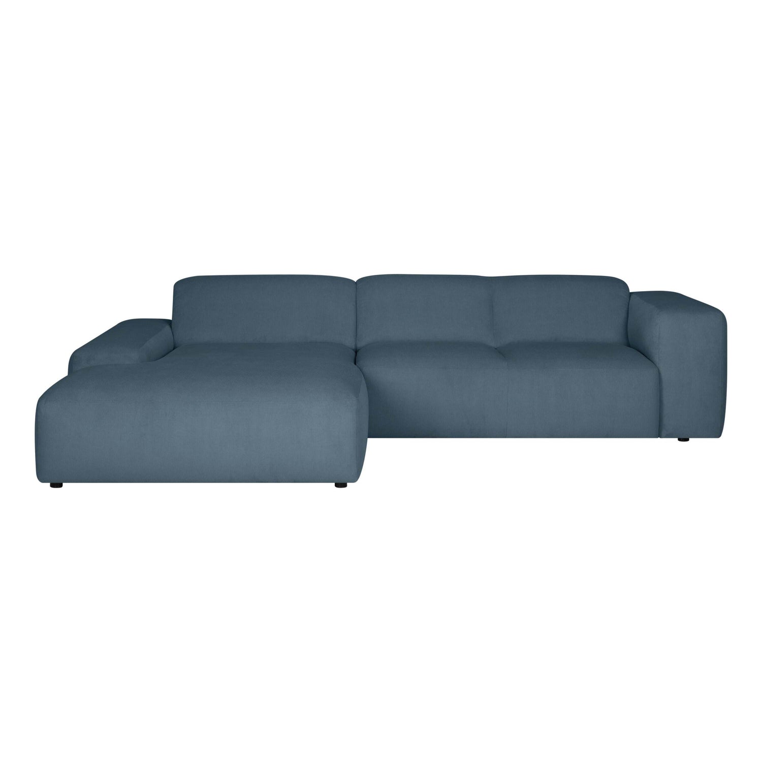 by fonQ Wonder 4-zits Hoekbank met Chaise Longue Links XL - Rib - Navy