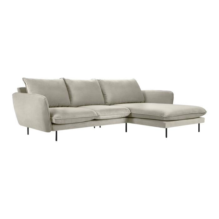 Cosmopolitan Design Vienna Hoekbank met Chaise Longue Rechts - Velvet - Beige