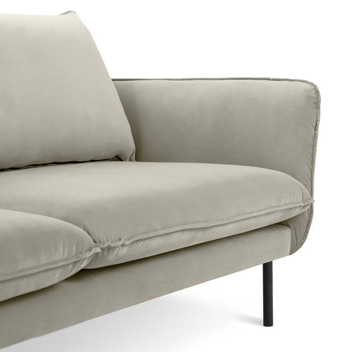 Cosmopolitan Design Vienna Hoekbank met Chaise Longue Links - Velvet - Beige