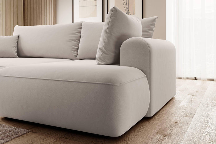 NADUVI Collection Hoekbank Philipa Big rechts velvet met slaapfunctie