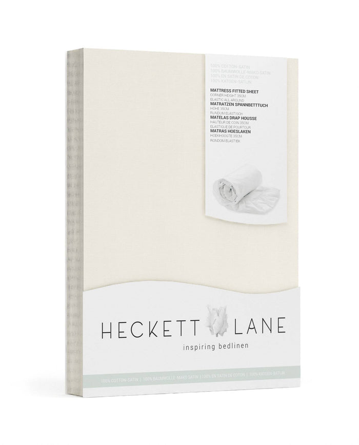 Heckett & Lane Hoeslaken Elementi Katoen Satijn 40cm Hoek - off white