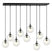 NADUVI Collection Glazen hanglamp eetkamer Cosmo 9-lichts