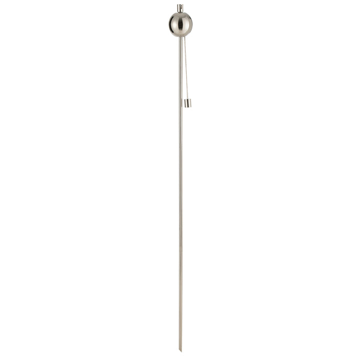 J-Line tuinfakkel Bol - staal - zilver - 2 stuks
