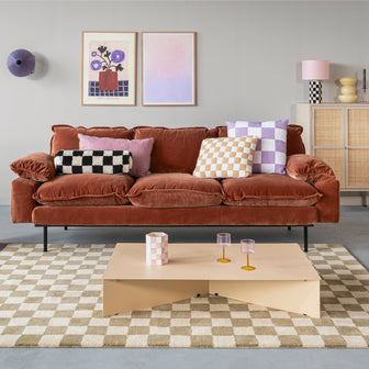 by fonQ Check Sierkussen 50 x 50 cm - Lavendel