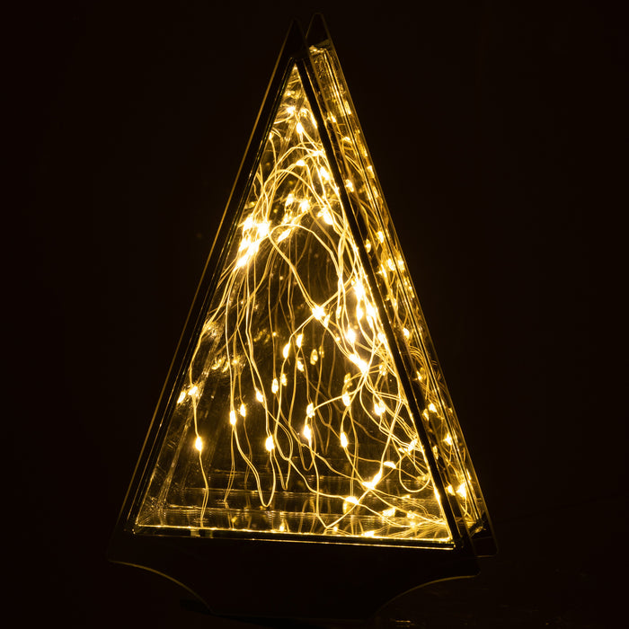 J-Line Kerstdecoratie - glas - goud LED lichtjes