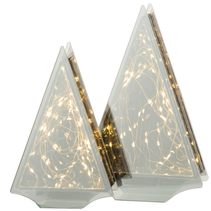 J-Line Kerstdecoratie - glas - goud LED lichtjes