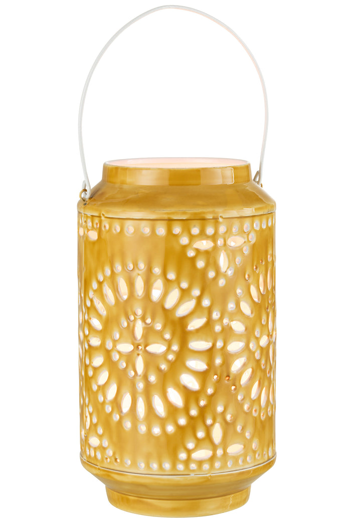 J-Line lantaarn Hoog Geperforeerd - ijzer - oker