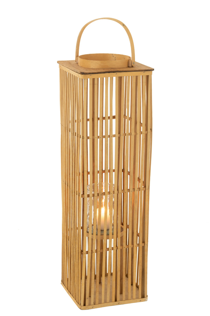 J-Line lantaarn Lang - bamboe - naturel