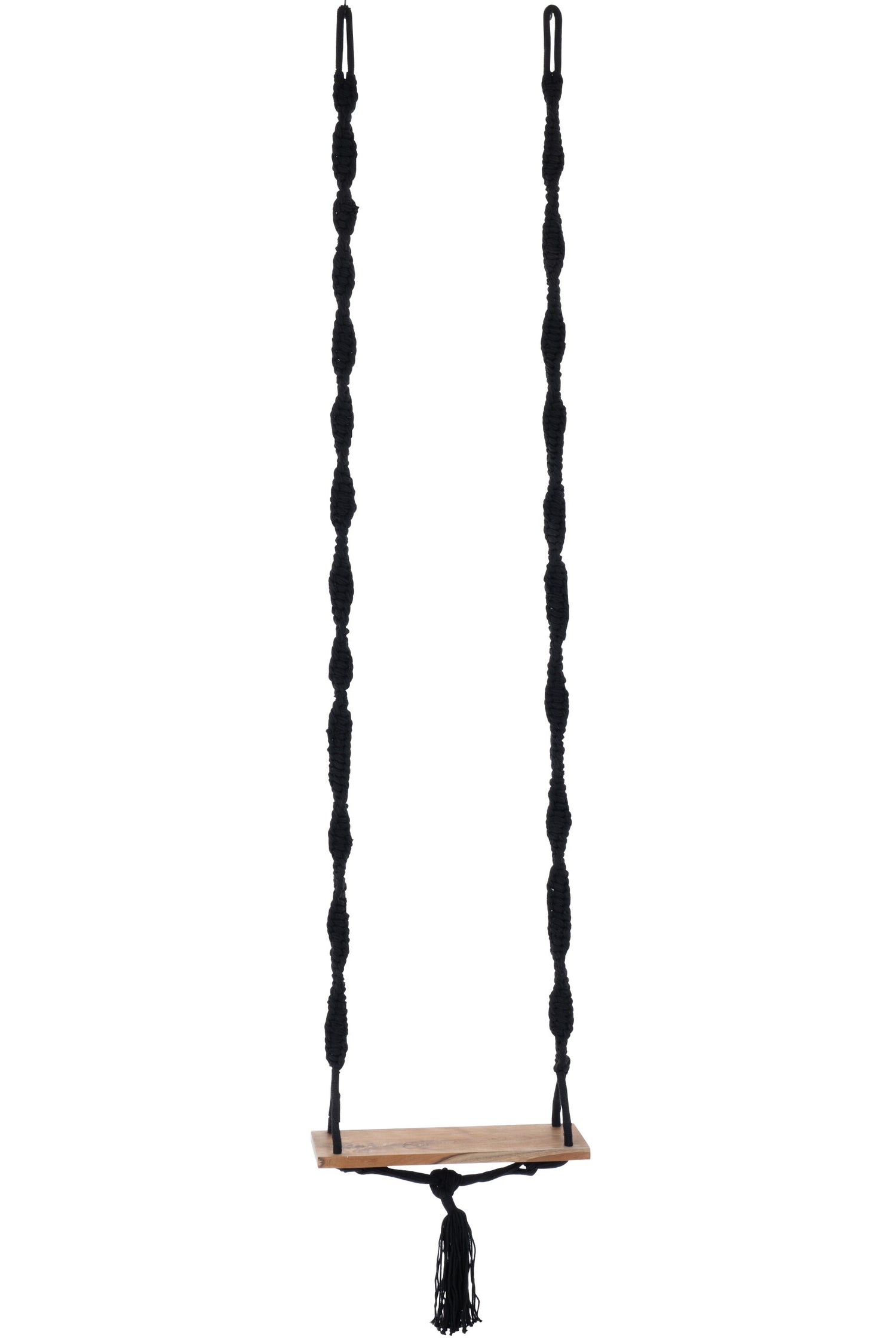 J-Line schommelstoel - katoen|alabasia hout - zwart