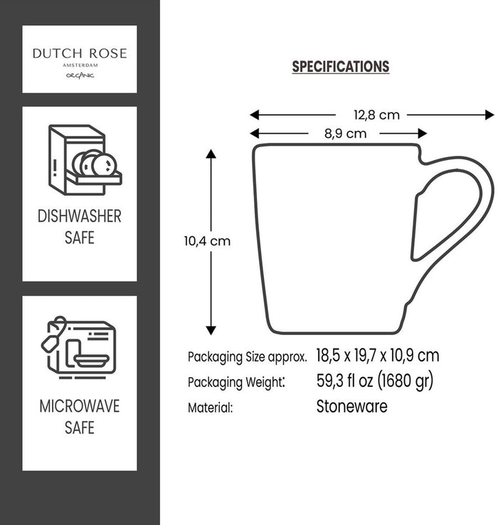 Dutch Rose Beker Blauw 39 cl.