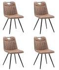 Furnihaus Eetkamerstoel Leon Microvezel Taupe Set van 4