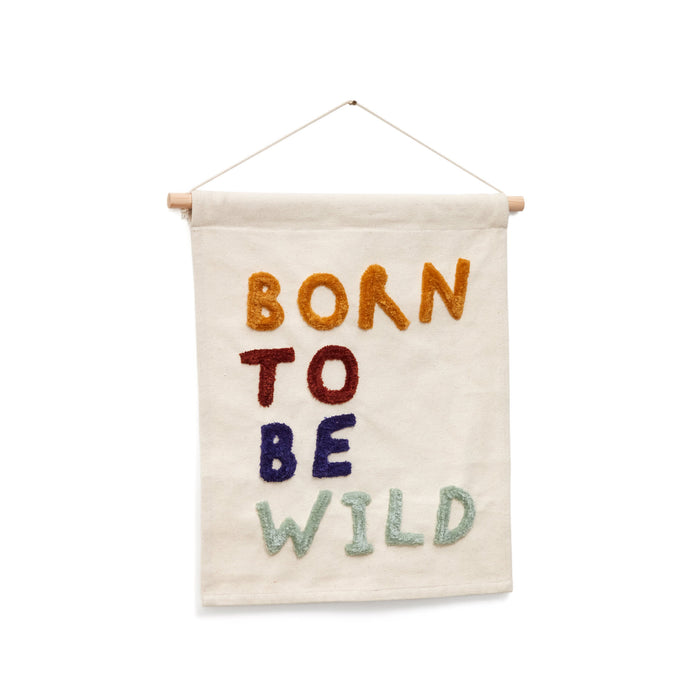 Kave Home - Wit katoenen Zelda-wandkleed met veelkleurige geborduurde