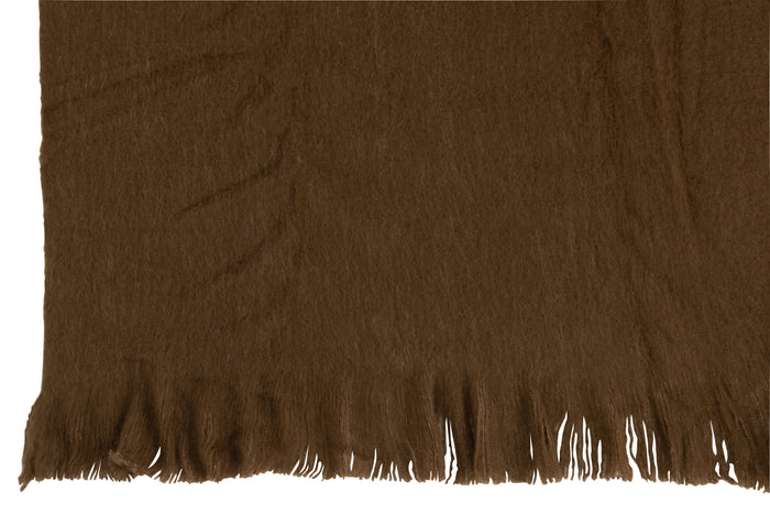 J-Line plaid Franje - polyester - bruin - 180 x 140 cm