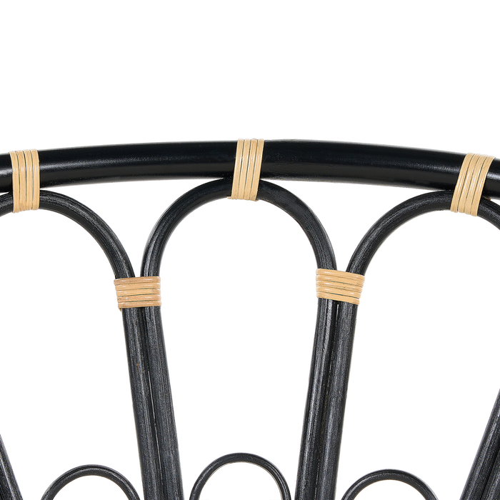 Beliani - ROSSANO - Ligstoel set van 2 - Zwart - Rotan