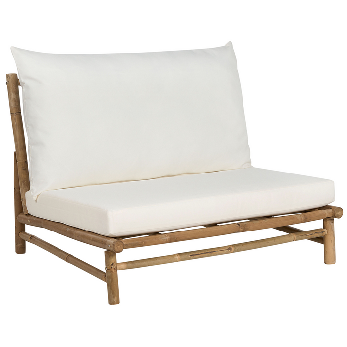 Beliani - TODI - Loungeset voor 2 - Lichthout|Wit - Bamboe