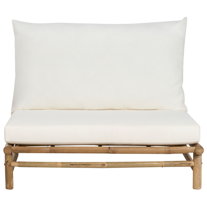 Beliani - TODI - Loungeset voor 2 - Lichthout|Wit - Bamboe