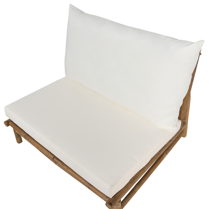 Beliani - TODI - Loungeset voor 2 - Lichthout|Wit - Bamboe