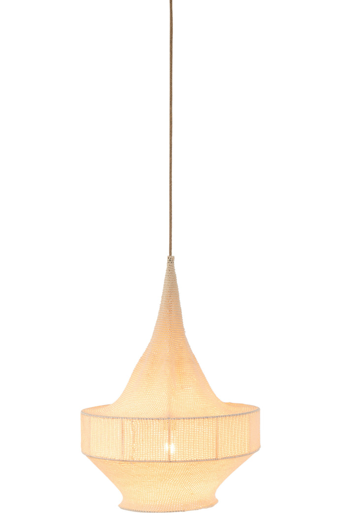 J-Line hanglamp Handgebreid - textiel - beige - small