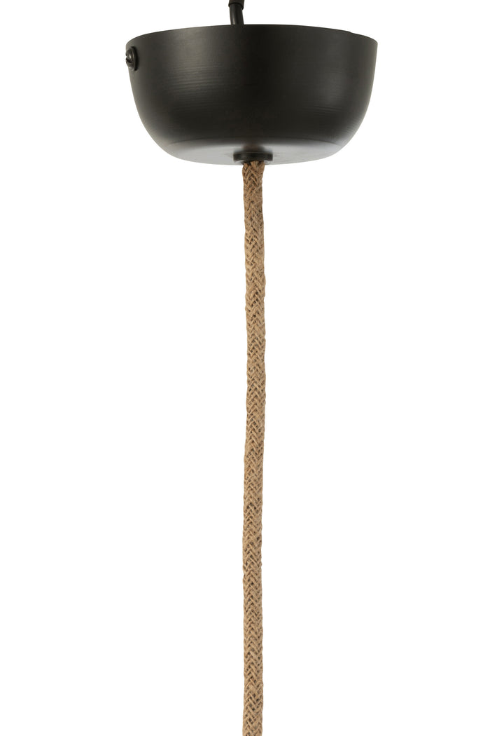 J-Line hanglamp Handgebreid - textiel - beige - small