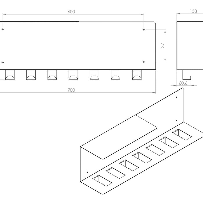 Gorillz Plenck - Wandkapstok met Hoedenplank - Kapstok - Zwart