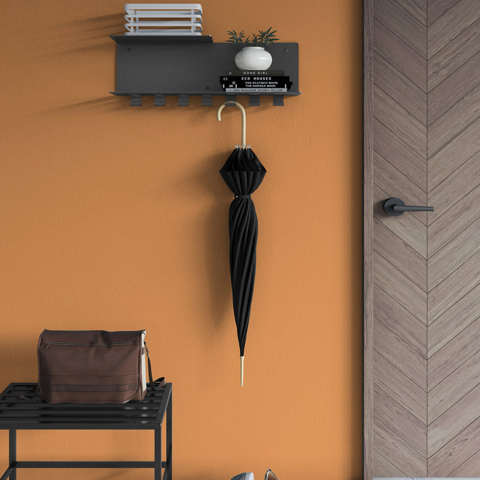 Gorillz Plenck - Wandkapstok met Hoedenplank - Kapstok - Zwart