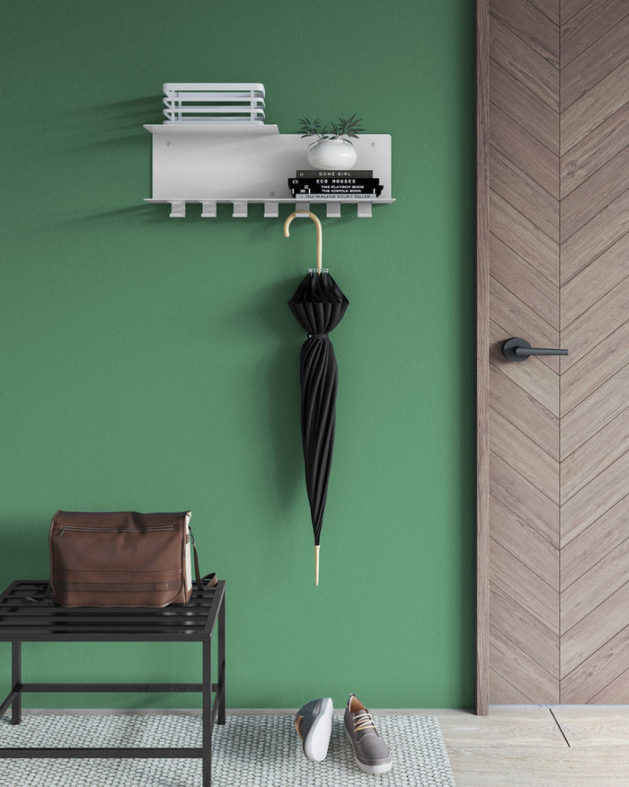 Gorillz Plenck - Wandkapstok met Hoedenplank - Kapstok - Wit