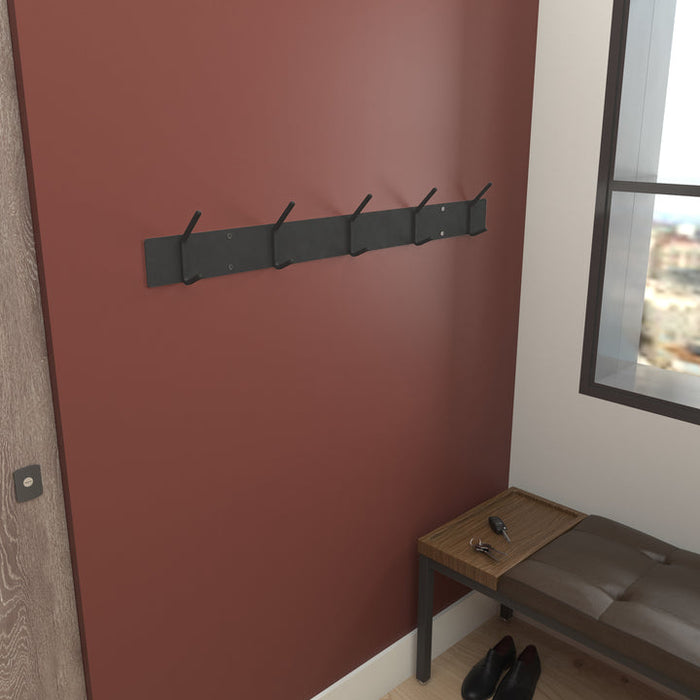 Gorillz Mystiek Five - Wandkapstok - 10 kapstok haken - Zwart