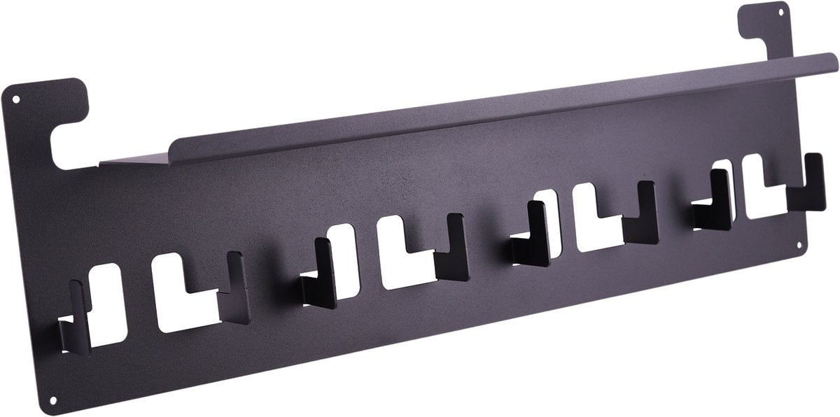 Gorillz Area Wandkapstok met Hoedenplank - Kapstok met 8 Haken - Zwart