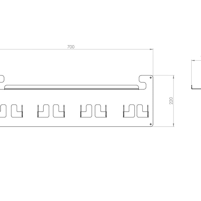 Gorillz Area Wandkapstok met Hoedenplank - Kapstok met 8 Haken - Zwart