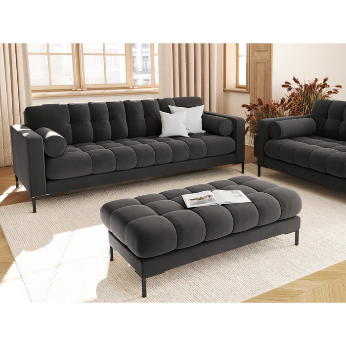 Cosmopolitan Design Bali Hocker - Donkergrijs / Zwart