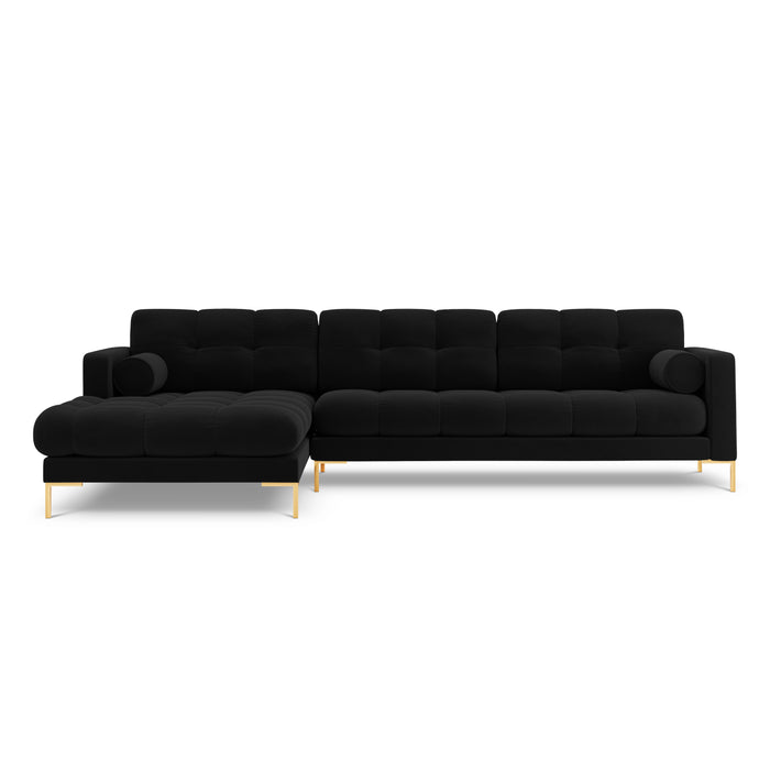 Cosmopolitan Design Bali Hoekbank met Chaise Longue Links - Zwart / Goud